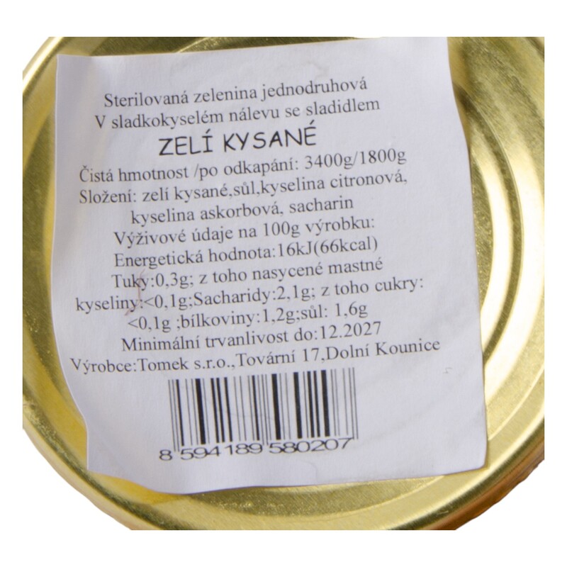 Kapusta kvasená 4/1S  3350g (1800g)