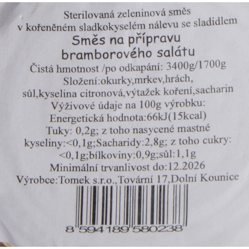 Zmes do zemiakového  šalátu 4/1S  3500g (1900g)