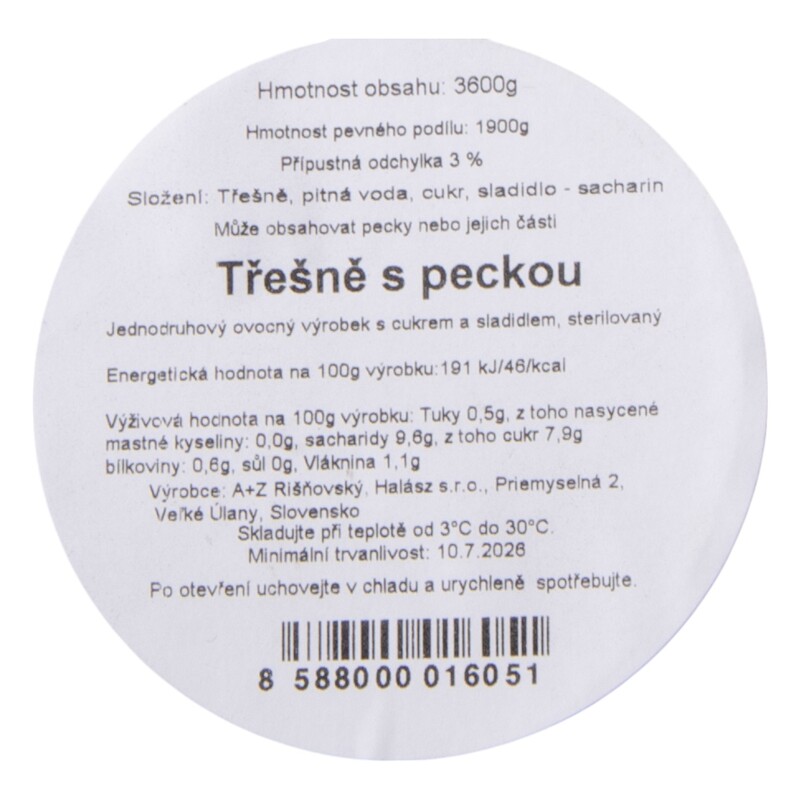 Čerešne 4/1S  3600g (1900g)