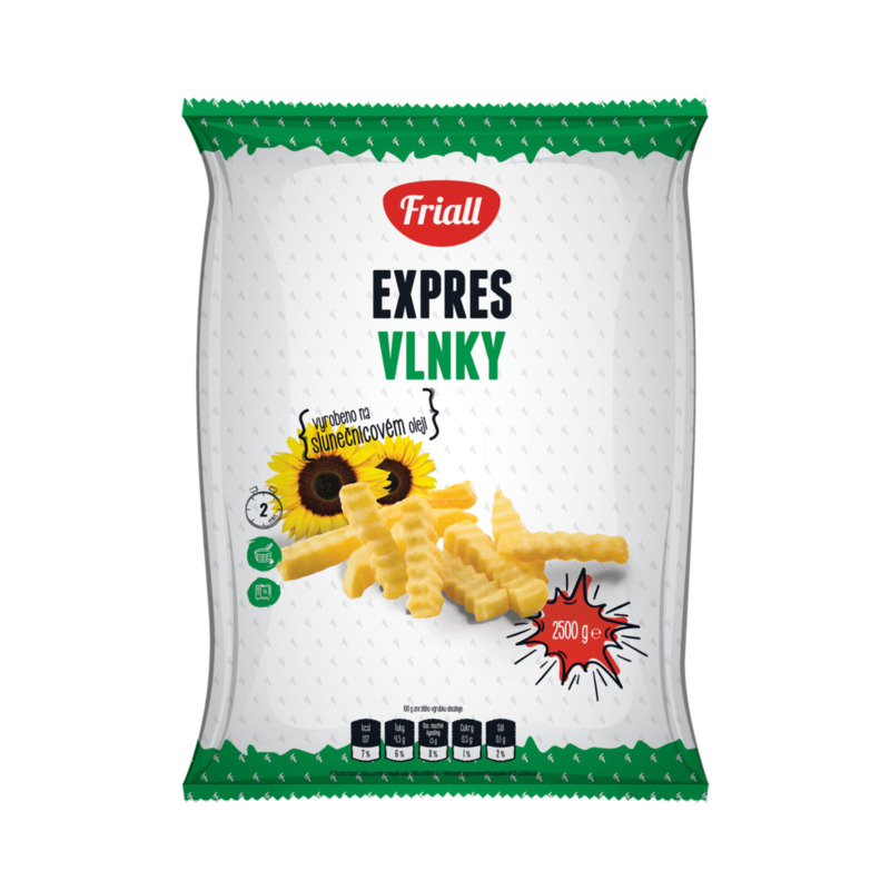 MRAZ. FRIALL hranolky vlnky Express 2,5kg /4x